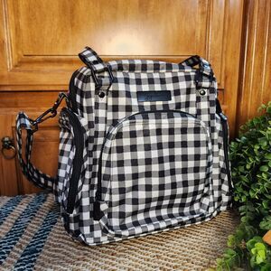 Ju-Ju-Be Gingham Style Be Supplied Pumping Diaper Bag Complete EUC